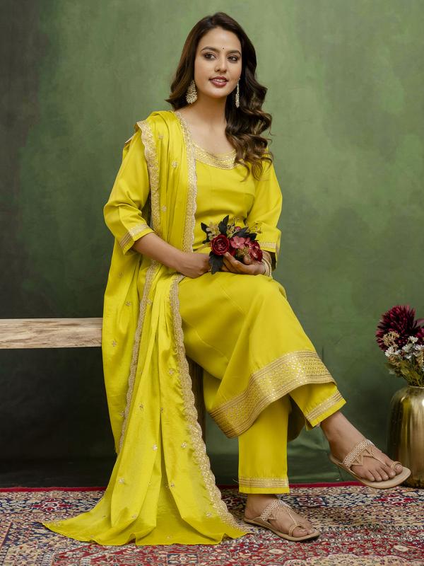 VP 9712 Stylish Anarkali Kurta Set Ready to Wear Soft Silk Fabric with Embroidered Dupatta Tailored Fit